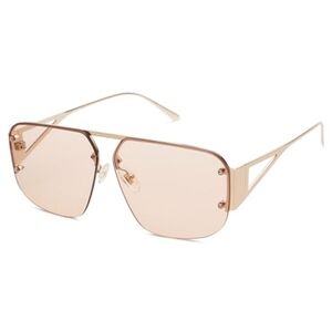 Aviator Sunglasses Retro Metal Rimless Frame SJ1192 Brown